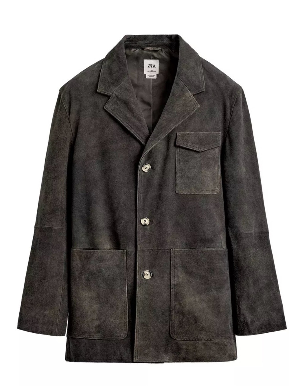 Zara Men’s Brown Suede Button Jacket